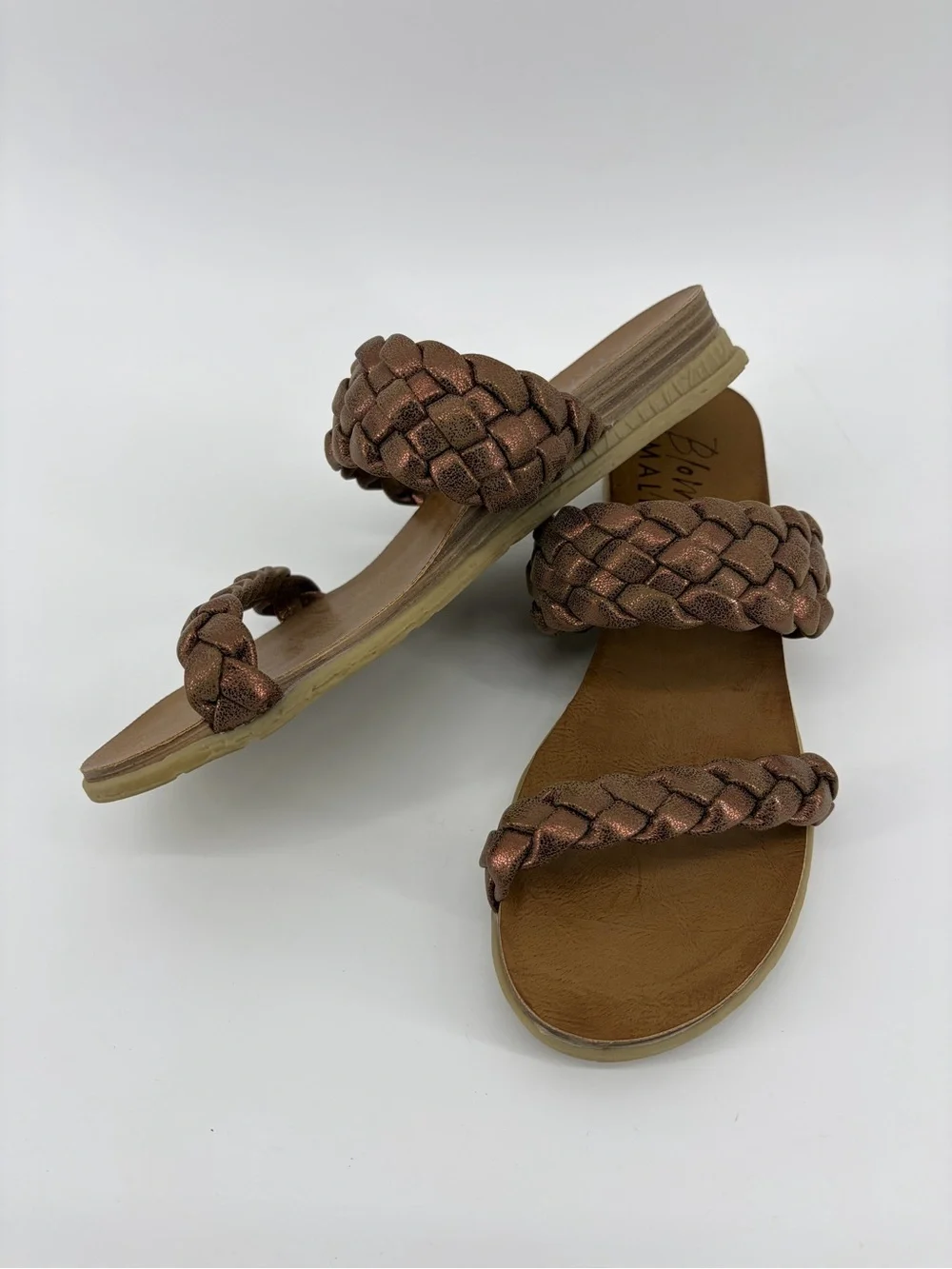 Blowfish Braided Metallic Bronze Slide Sandals - Women - Picture 3 of 7